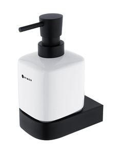 NIMCO NIKAU dávkovač tekutého mydla 320 ml, nástenný, keramika, čierna/biela