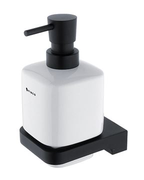 NIMCO MAYA dávkovač tekutého mydla 320 ml, nástenný, keramika, čierna/biela