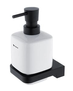 NIMCO MAYA dávkovač tekutého mydla 320 ml, nástenný, keramika, čierna/biela