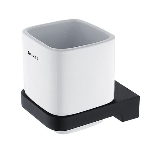 NIMCO MAYA nástenný pohárik, keramika, čierna/biela MAC 29058K-90 Obrázek - Hlavní obrázek