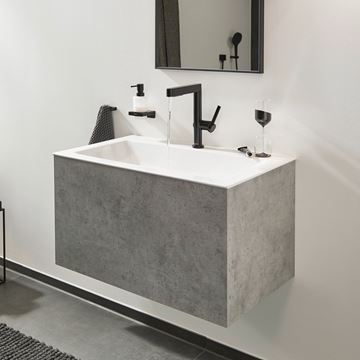 HANSGROHE FINORIS umývadlová stojanková batéria, s vyťahovacou sprškou a odtokovou súpravou, EcoSmart, matná čierna 76063670 Obrázek - fotka