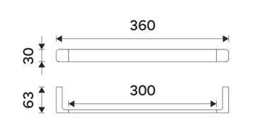 NIMCO MAYA držiak uteráka 360 mm, čierna MAC 29035-90 Technický nákres