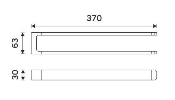 NIMCO MAYA držiak uterákov 370 mm, dvojramenný, biela MAB 29098-05 Technický nákres