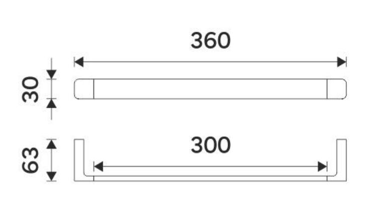 NIMCO MAYA držiak uteráka 360 mm, biela MAB 29035-05 Technický nákres