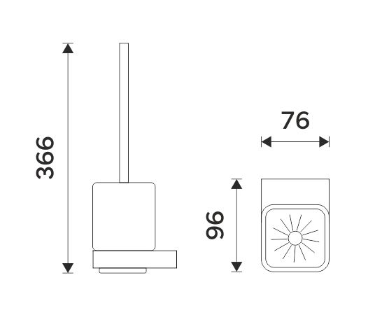 NIMCO NIKAU WC kefa, nástenná, keramika, čierna/biela NKC 30094KN-90 Technický nákres