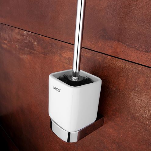 NIMCO NIKAU WC kefa, nástenná, keramika, chróm/biela NK 30094KN-26 Obrázek - fotka
