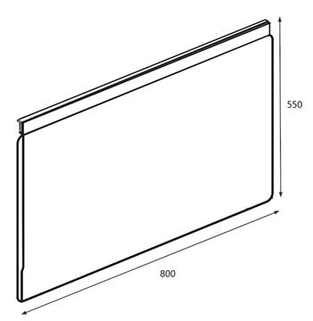 VAGNERPLAST bočný panel k vani 80x55 cm  VPPA08002EP2-04/DR Technický nákres