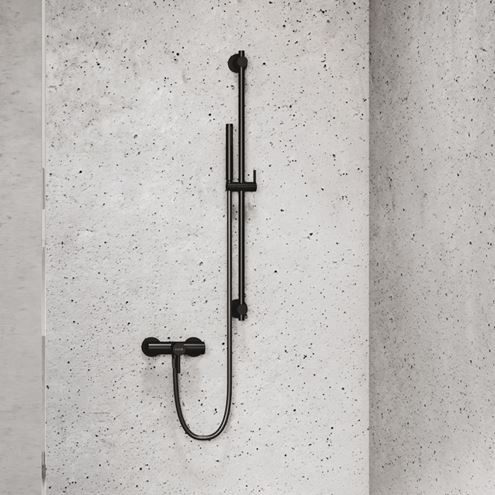 KLUDI NOVA FONTE PURISTIC 1S sprchová súprava 3-dielna, ručná sprcha 205 mm, tyč, hadica, matná čierna  2084039-15 Obrázek - fotka
