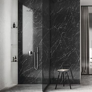KLUDI NOVA FONTE PURISTIC 1S sprchová súprava 3-dielna, ručná sprcha 205 mm, tyč, hadica, matná čierna  2084039-15 Obrázek - fotka