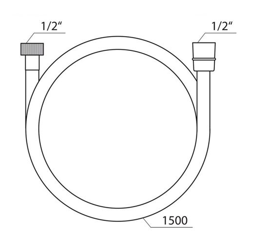RAVAK SATINFLEX 913.00 sprchová hadica 1500 mm, hladká, EasyTwist, plast, brúsené ružové zlato X07P707 Technický nákres