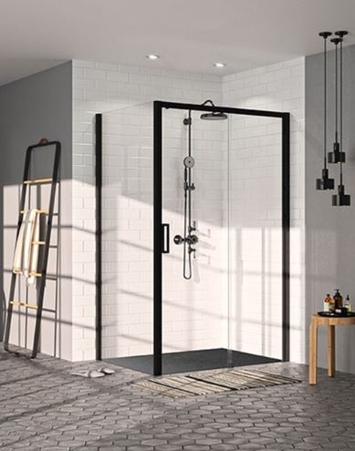 HÜPPE CLASSICS 2 EASY ENTRY BLACK EDITION sprchové dvere 120x200 cm, posuvné, pravé, matná čierna / sklo číre C25609.123.322 Obrázek - Hlavní obrázek