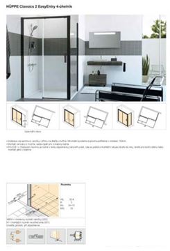 HÜPPE CLASSICS 2 EASY ENTRY BLACK EDITION sprchové dvere 120x200 cm, posuvné, ľavé, matná čierna / sklo číre C25309.123.322 Obrázek - fotka