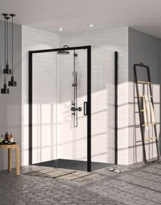 HÜPPE CLASSICS 2 EASY ENTRY BLACK EDITION sprchové dvere 120x200 cm, posuvné, ľavé, matná čierna / sklo číre