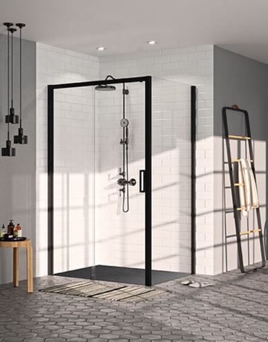 HÜPPE CLASSICS 2 EASY ENTRY BLACK EDITION sprchové dvere 120x200 cm, posuvné, ľavé, matná čierna / sklo číre C25309.123.322 Obrázek - Hlavní obrázek