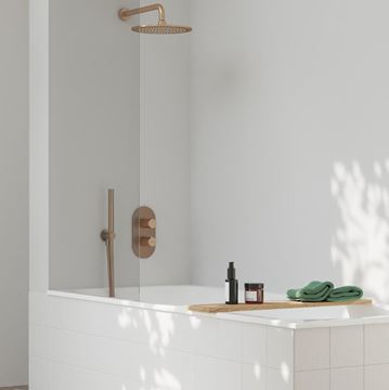 RAVAK 702.61 sprchové rameno 351 mm, nástenné, ružové kartáčované zlato X07P712 Obrázek - fotka