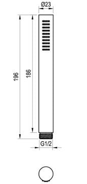 RAVAK 951.60 ručná sprcha 186 mm, brúsené ružové zlato X07P706 Technický nákres