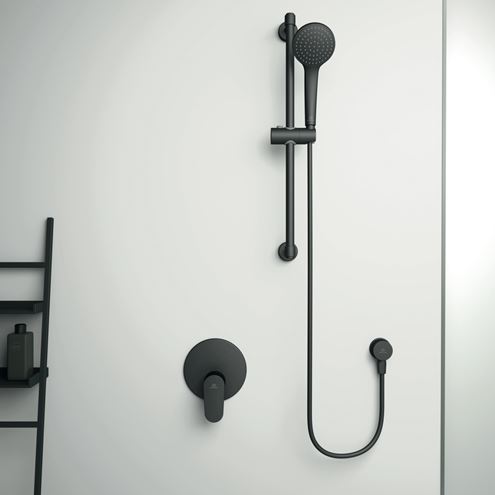IDEAL STANDARD IDEALRAIN nástenné kolienko, matná čierna  BC808XG Obrázek - fotka