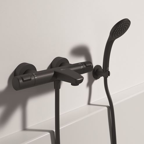 IDEAL STANDARD IDEALRAIN nástenný držiak, matná čierna  BC806XG Obrázek - fotka