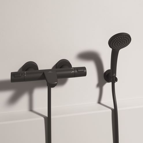 IDEAL STANDARD IDEALRAIN nástenný držiak, matná čierna  BC806XG Obrázek - fotka