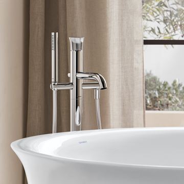 DURAVIT WHITE TULIP vaňová batéria na podlahu, so sprchovou súpravou, chróm WT5250000010 Obrázek - fotka