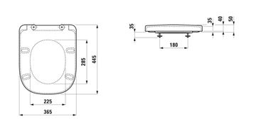 LAUFEN MEDA WC sedátko, SoftClose H8911130000001 Technický nákres