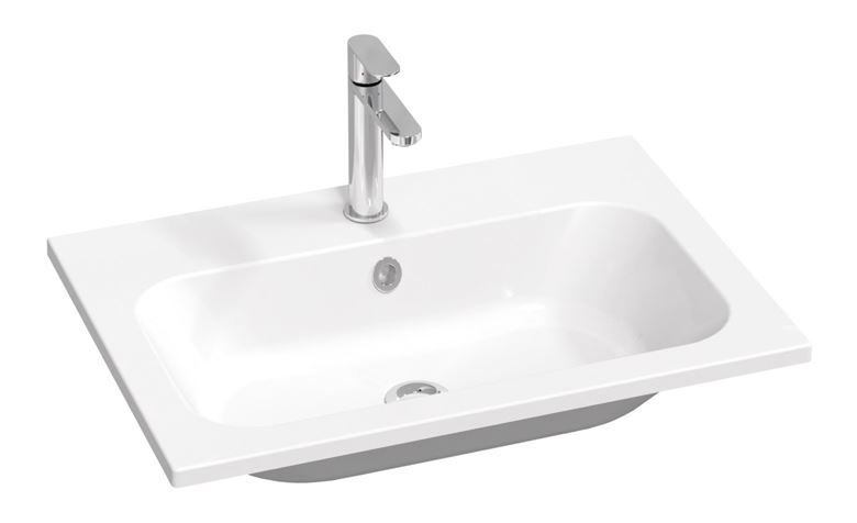 RAVAK CHROME SLIM umývadlo 70 cm, s otvorom pre batériu a prepadom, liaty mramor XJG01170001 Obrázek - Hlavní obrázek