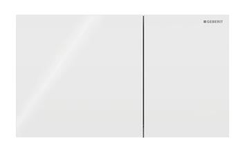 GEBERIT SIGMA 70 ovládacie tlačidlo pre dve splachovania, easy-to-clean, sklo, biela 