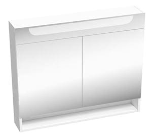 RAVAK CLASSIC II zrkadlová skrinka 80x76x14 cm, osvetlenie, MDF, lesklá biela