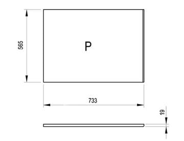 RAVAK bočný panel k vani 73,3x56,5 cm, pravý X000001698 Technický nákres