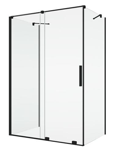 RONAL AMALIA D35F1 bočná stena 90x200 cm, matná čierna / číre sklo D35F1 090 06 07 Obrázek - fotka