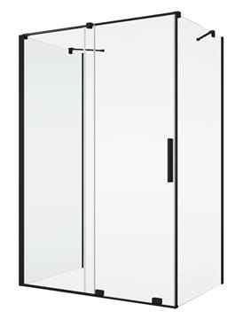 RONAL AMALIA D35F1 bočná stena 90x200 cm, matná čierna / číre sklo D35F1 090 06 07 Obrázek - fotka