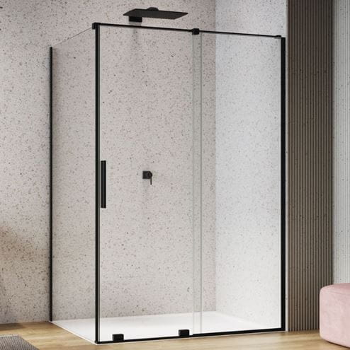 RONAL AMALIA D35F1 bočná stena 90x200 cm, matná čierna / číre sklo D35F1 090 06 07 Obrázek - fotka