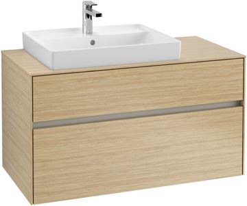VILLEROY & BOCH COLLARO skrinka pod umývadlo 100x50x54,8 cm, 2 zásuvky, s osvetlením, Nordic Oak C017B0VJ Obrázek - fotka