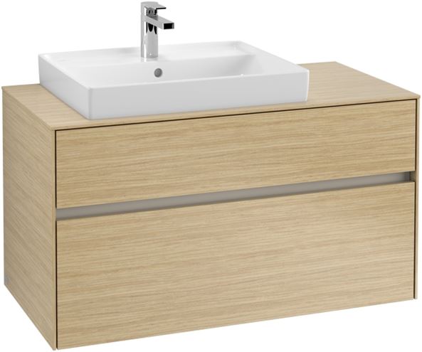 VILLEROY & BOCH COLLARO skrinka pod umývadlo 100x50x54,8 cm, 2 zásuvky, s osvetlením, Nordic Oak C017B0VJ Obrázek - fotka