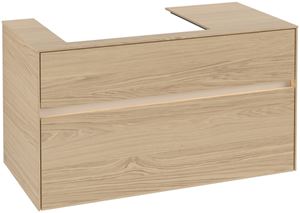 VILLEROY & BOCH COLLARO skrinka pod umývadlo 100x50x54,8 cm, 2 zásuvky, s osvetlením, Nordic Oak