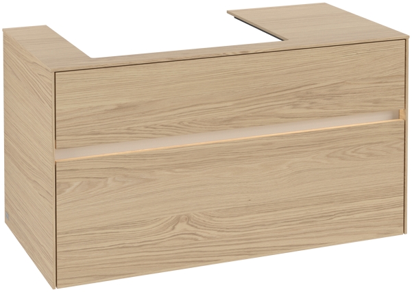 VILLEROY & BOCH COLLARO skrinka pod umývadlo 100x50x54,8 cm, 2 zásuvky, s osvetlením, Nordic Oak C017B0VJ Obrázek - Hlavní obrázek