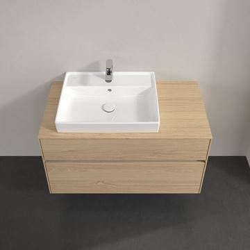 VILLEROY & BOCH COLLARO skrinka pod umývadlo 100x50x54,8 cm, 2 zásuvky, s osvetlením, Nordic Oak C017B0VJ Obrázek - fotka
