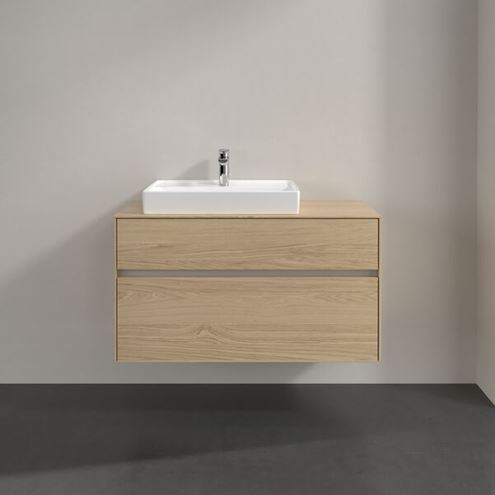 VILLEROY & BOCH COLLARO skrinka pod umývadlo 100x50x54,8 cm, 2 zásuvky, s osvetlením, Nordic Oak C017B0VJ Obrázek - fotka