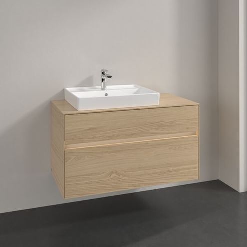 VILLEROY & BOCH COLLARO skrinka pod umývadlo 100x50x54,8 cm, 2 zásuvky, s osvetlením, Nordic Oak C017B0VJ Obrázek - fotka