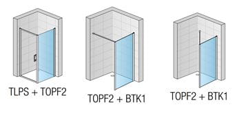 RONAL TOP-LINE S TOPF bočná stena 90x2000 cm, aluchróm/číre sklo TOPF2 090 50 07 Technický nákres