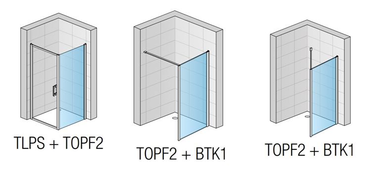 RONAL TOP-LINE S TOPF bočná stena 90x2000 cm, aluchróm/číre sklo TOPF2 090 50 07 Technický nákres