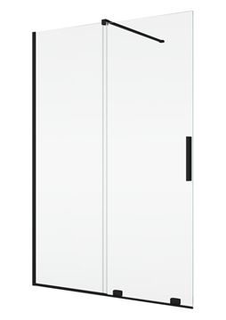 RONAL AMALIA D35S2 sprchové dvere 120x200 cm, posuvné, matná čierna / číre sklo
