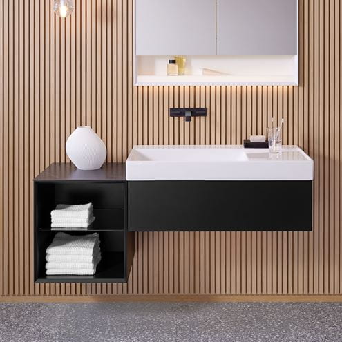 GEBERIT ONE nízka skrinka 45x47x49,2 cm, 1 polica, matná čierna 505.079.00.8 Obrázek - fotka