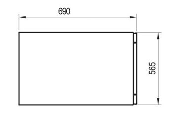 RAVAK A 70 bočný panel k vani 69x56,5 cm CZ00110A00 Technický nákres