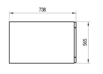 RAVAK A 75 bočný panel k vani 73,8x56,5 cm CZ00130A00 Technický nákres