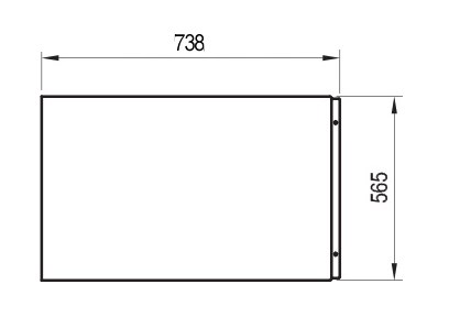 RAVAK A 75 bočný panel k vani 73,8x56,5 cm CZ00130A00 Technický nákres
