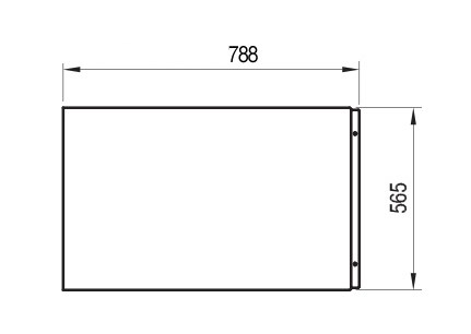 RAVAK A 80 bočný panel k vani 78,8x56,5 cm CZ00140A00 Technický nákres