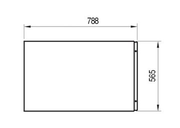 RAVAK A 80 bočný panel k vani 78,8x56,5 cm CZ00140A00 Technický nákres
