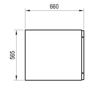 RAVAK CHROME 70 bočný panel k vani 66x56,5 cm CZ72110A00 Technický nákres