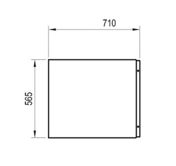 RAVAK CHROME 75 bočný panel k vani 71x56,5 cm CZ74130A00 Technický nákres